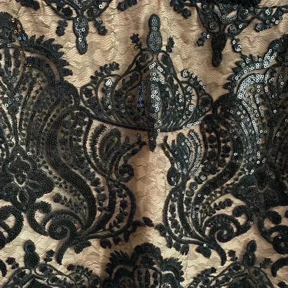 🆕Free People - Night Shimmer Black Mini Dress 8🆕 - Picture 9 of 13